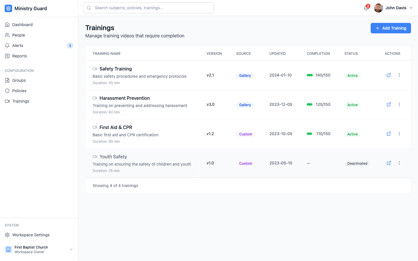 Training Management Platform